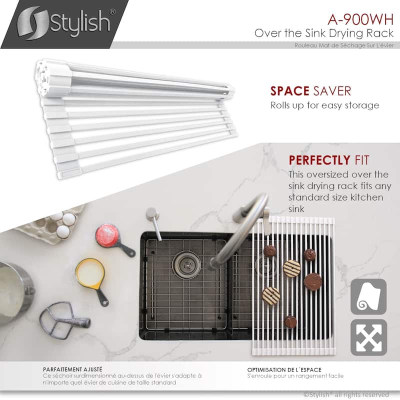STYLISH Multipurpose Over Sink Roll-Up Dish Drying Rack