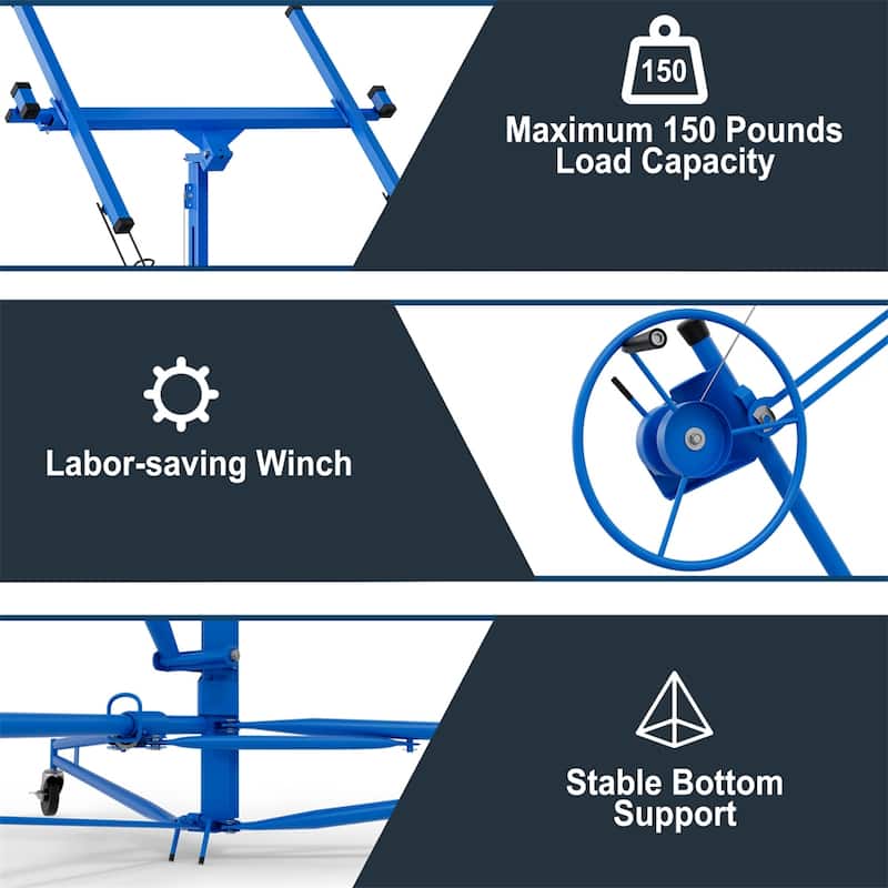 16ft Lift Drywall Panel Hoist Jack for Ceiling - Blue