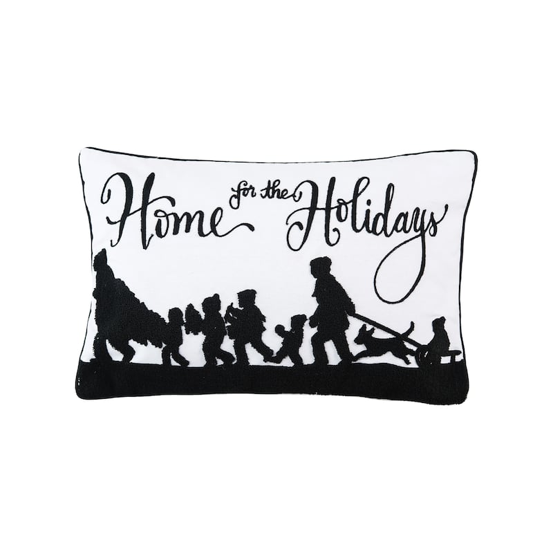 Home For Holidays 14" x 22" Tufted Throw Pillow
