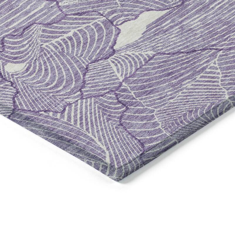 Machine Washable Indoor/ Outdoor Abstract Crackle Chantille Rug