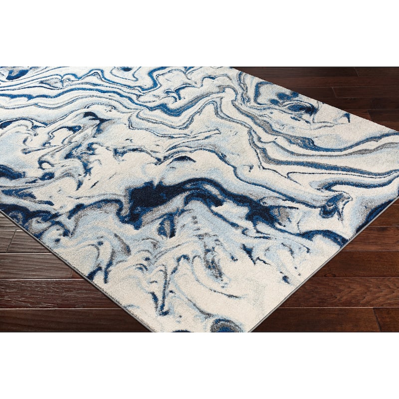 Livabliss Cecelia Contemporary Navy Area Rug