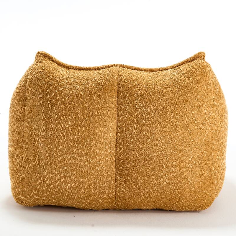 Chenille Square Bean Bag Chair, High Resilience Foam Lounge Chair, Cozy Aldult Lazy Sofa with Curved Armrests and Backrest