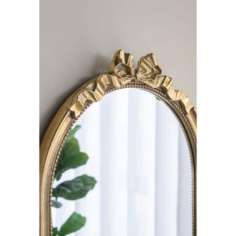 23.6" x 37.3" Baroque Style Gold Arch Mirror