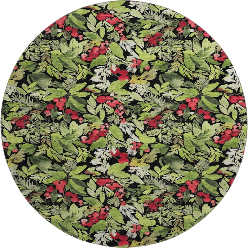 Premium Washable Super Soft Christmas Holly Mayfield Rug