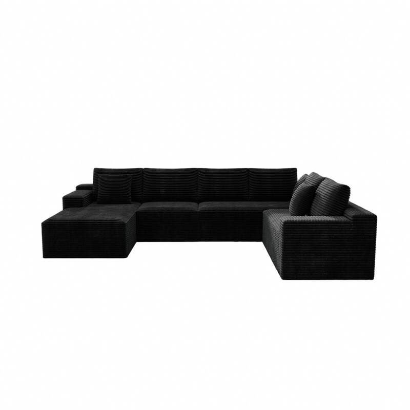 Oversized Sectional Modular Couch, Cloud Couches for Living Room, Deep Seat Upholstered Sleeper Sofa, U Shaped Couch with Chaise