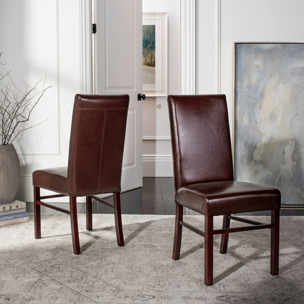 SAFAVIEH Kandi Parsons Stripe Linen Dining Chairs (Pack Of 2) - 18.5" x 23.8" x 39.4" - 19"W x 24"D x 39"H
