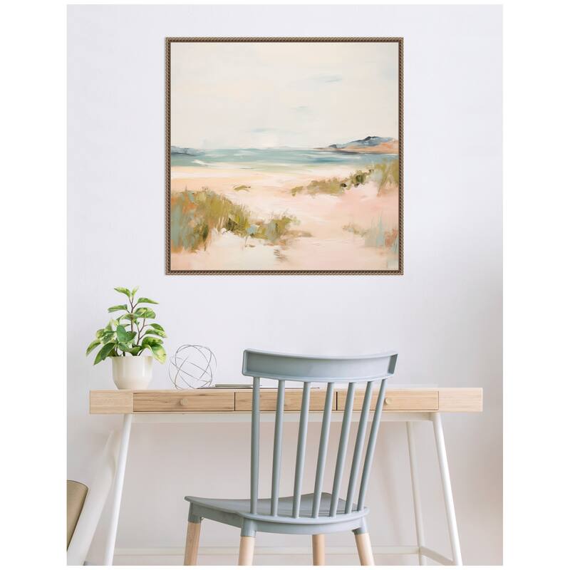 Kate and Laurel Tranquil Landscape V Square by Amy Lighthall Framed Canvas Wall Art Print