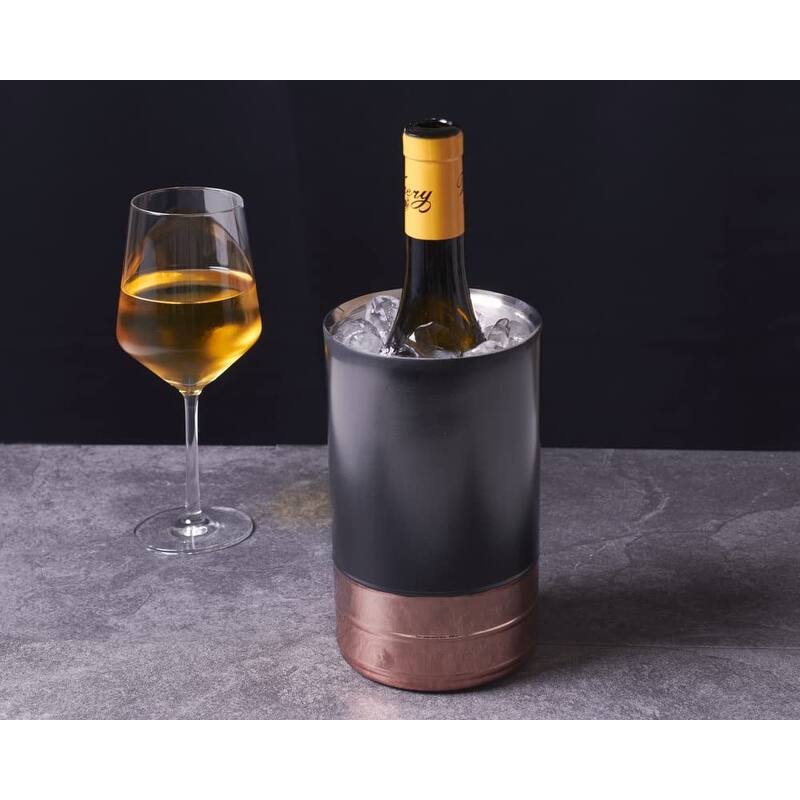 Sol Living Wine Chiller Bucket Double Wall Stainless Steel Barware Wine & Champagne Holder, 1.6 qt