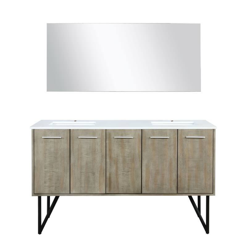 Lancy 24 in W x 20 in D Rustic Acacia Bath Vanity, Cultured Marble Top and 18 in Mirror