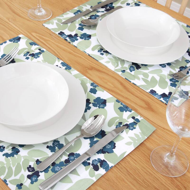 Deconovo Waterproof Oxford Floral Placemats ( Pack of 4)