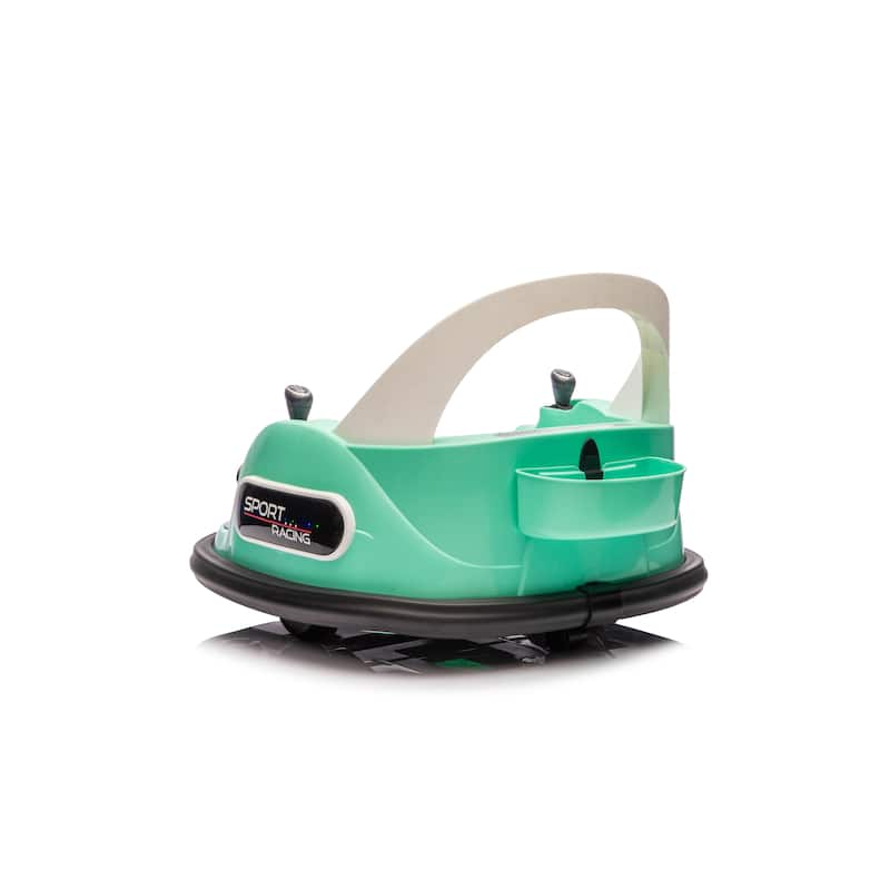 12V Kids Ride-On Bumper Car for Ages 1.5-5, Remote Control with Bluetooth & 360° Spin, Safety Belt - Green