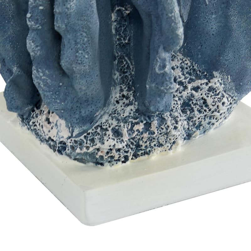 Polystone Coral Decorative Sculpture - Blue or White - Roche River Decor