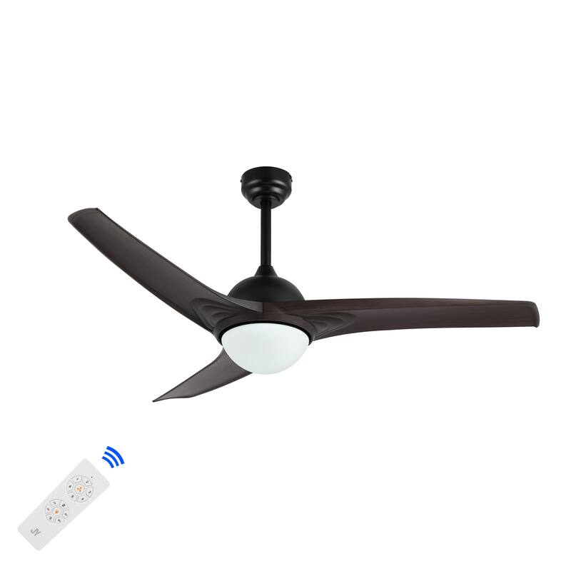 Aviator 52" 1-Light Industrial Iron/Plastic Mobile-App/Remote-Controlled 6-Speed Propeller LED Ceiling Fan, by JONATHAN Y
