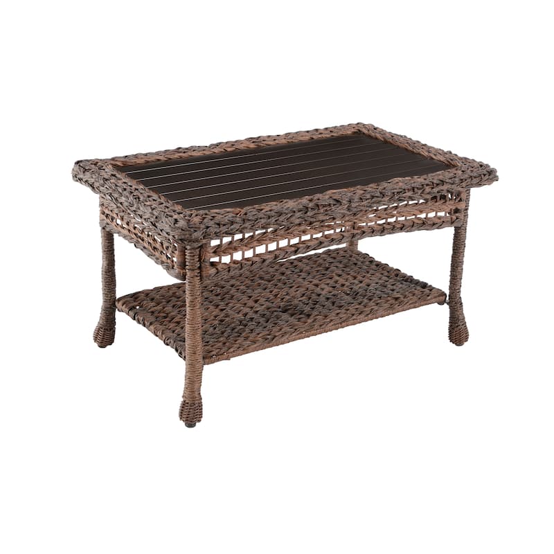 Modern Concept Faux Sea Grass Resin Rattan Coffee Table