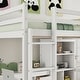 preview thumbnail 14 of 13, Loft Wood Bed with Desk,Storage Shelves and Drawers,Full Size