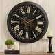 preview thumbnail 1 of 13, Glitzhome 27.5"D Farmhouse Oversized Wall Clock with Moving Gears Tempered Glass