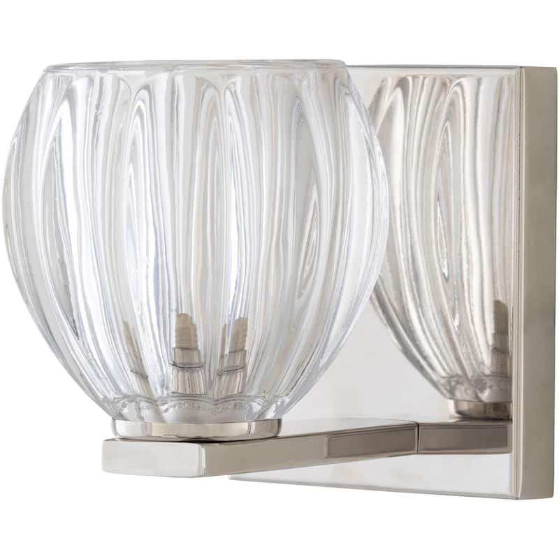 Wahoo Traditional Fluted Glass 1-Light Wall Sconce - 5"H x 4.5"W x 5.75"D