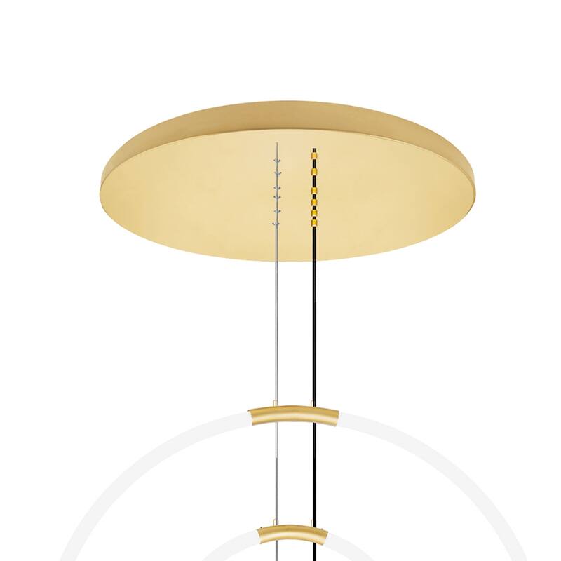 Hoops Integrated LED 35in 6 Ring Satin Gold Chandelier - Satin Gold