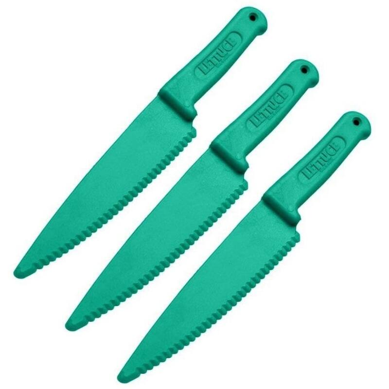 Norpro 11" Lettuce Knife - Use On Cabbage Cheese Bagels Tomatoes Bakeware & More - Blue - 3-pack