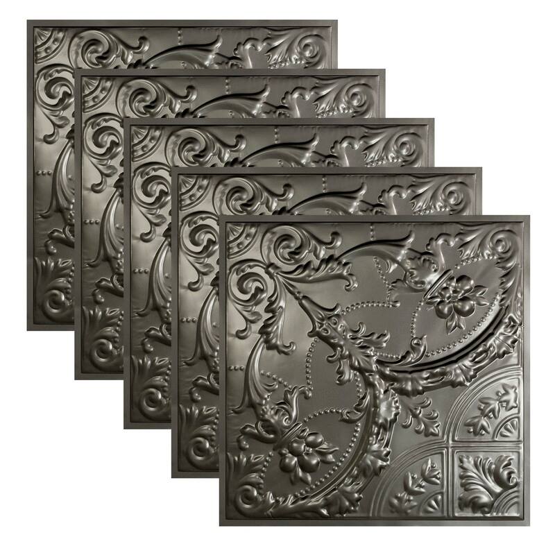 Great Lakes Tin Saginaw Lay-in Ceiling Tile - Argento - 2 x 2