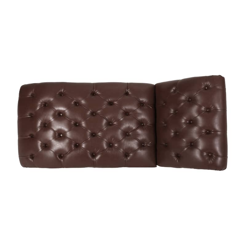 Christopher Knight Home - Varnell Contemporary Button Tufted Chaise Lounge - 64.25" L x 29.00" W x 33.75" H