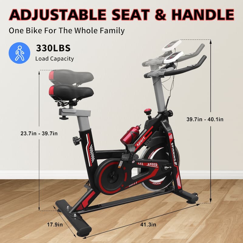 Indoor Exercise Bike Cycling Bike with Comfortable Seat Cushion