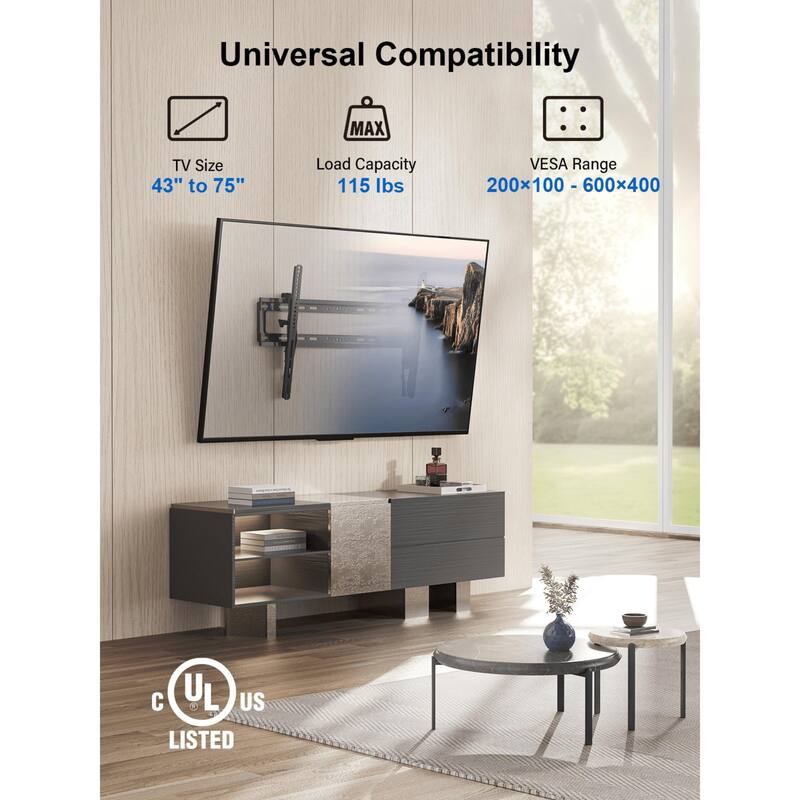 ErgoAV Tilt Mount for TVs 43" to 75"