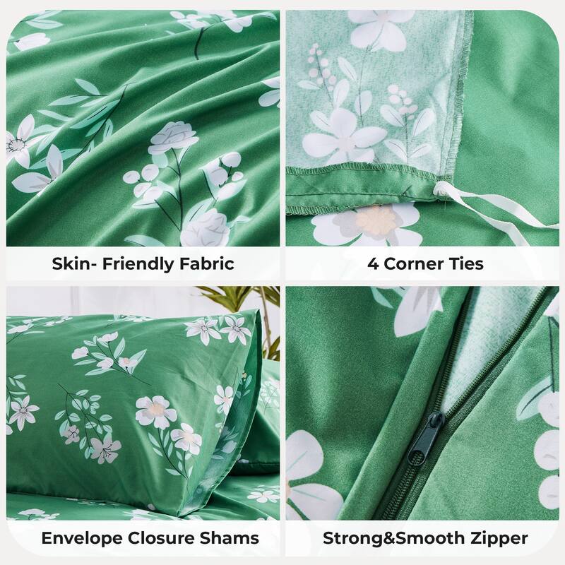 JEAREY 3-Piece Luxury Duvet Cover & Sham Set