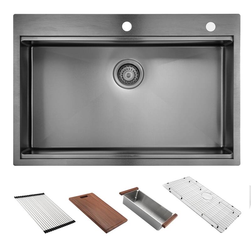 36 Inch Drop in Workstation kithchen Sink Single Bowl with Accessories