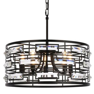 Elegant Lighting 1108D19 Kennedy 5 Light 19" Wide Crystal Pendant with
