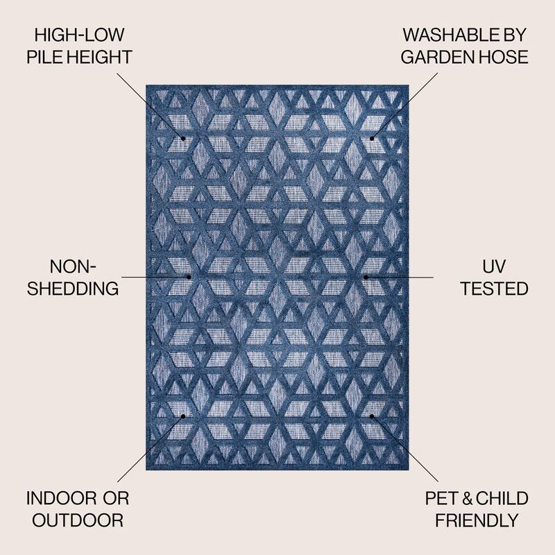 JONATHAN Y Peralta Neutral Geometric Indoor/Outdoor Area Rug