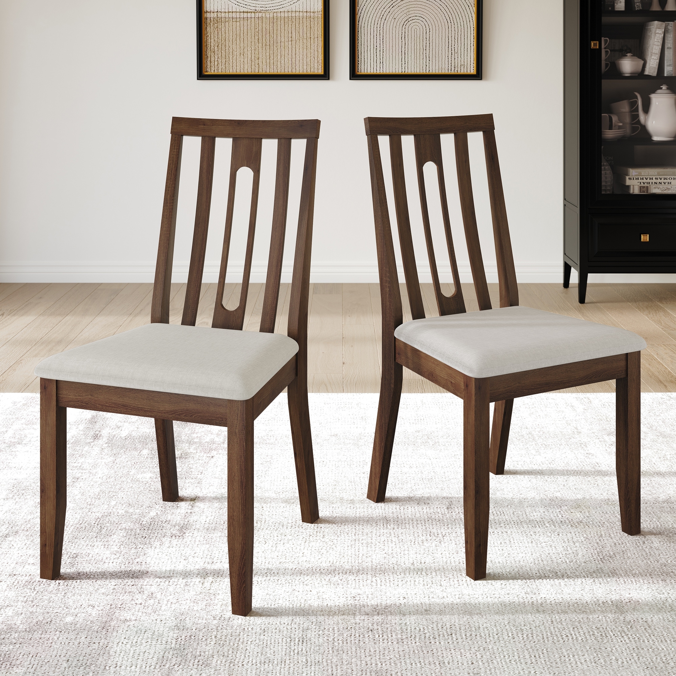 CraftPorch Contemporary Wooden Dining Chairs (Set of 2)