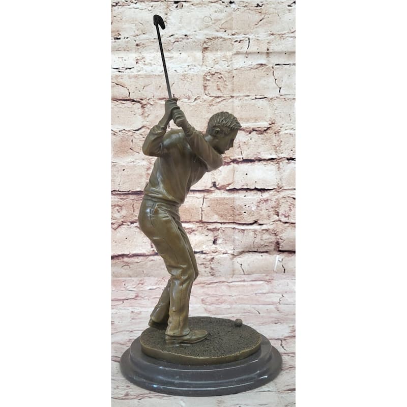 Art Deco Hot Cast Male Golfer Sport Memorabilia Bronze Sculpture Statue Figurine