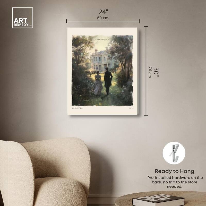 Pride and Prejudice Scene Canvas by Art Remedy, Gallery Wrapped
