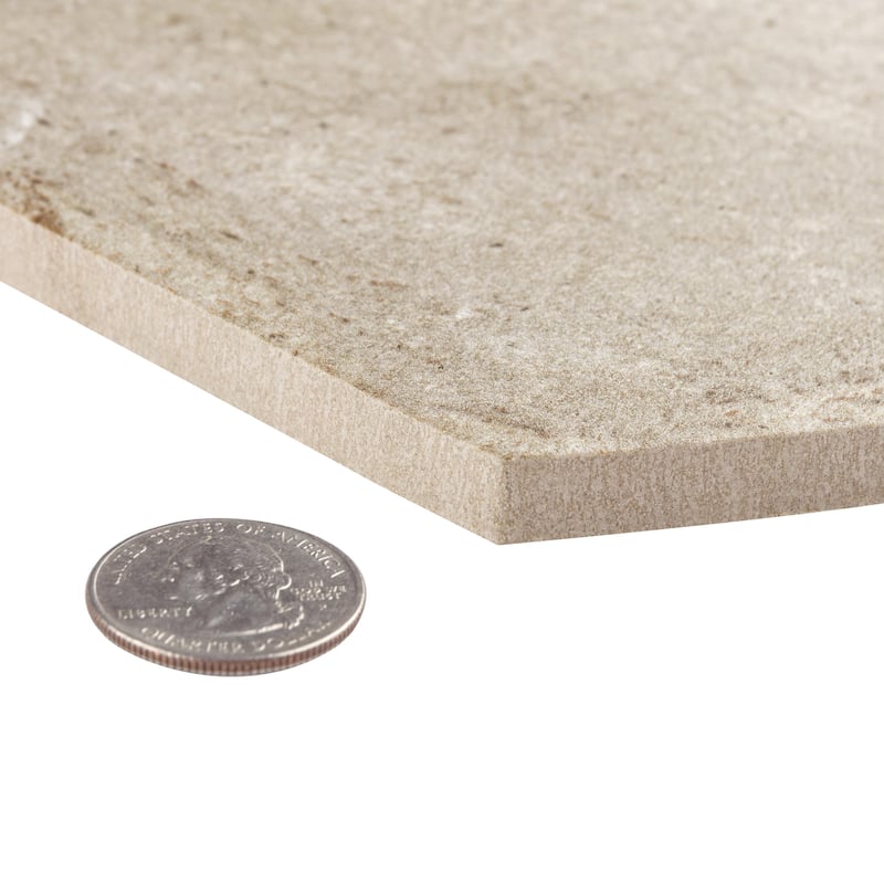 Merola Tile D'Anticatto Hex Bianco 11" x 12-3/4" Porcelain Floor and Wall Tile