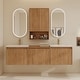 preview thumbnail 10 of 19, BNK 24''/36''/72'' Bathroom Vanity With Sink, Floating Bathroom Vanity with Soft Close Doors and Shelf 70.7''W×18.13''D×20.5''H - Imitative Oak
