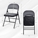preview thumbnail 3 of 8, Gymax Set of 6 Folding Chairs Fabric Upholstered Padded Seat Metal