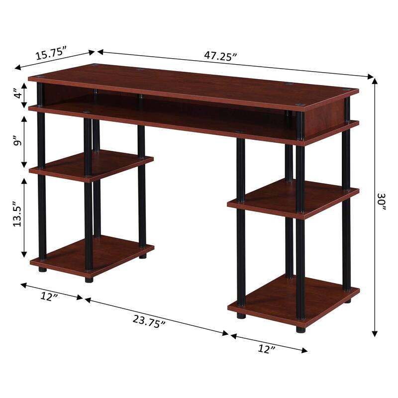 Convenience Concepts Designs2Go No Tools Student Desk with Shelves