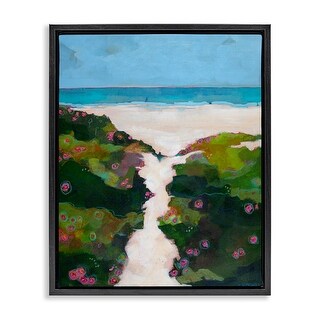 Stupell Coastal Path Modern Framed Floater Canvas Wall Art Design By ...
