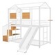 preview thumbnail 9 of 28, Twin Over Twin Metal Bunk Bed, Metal Housebed with Slide and Storage Stair, White