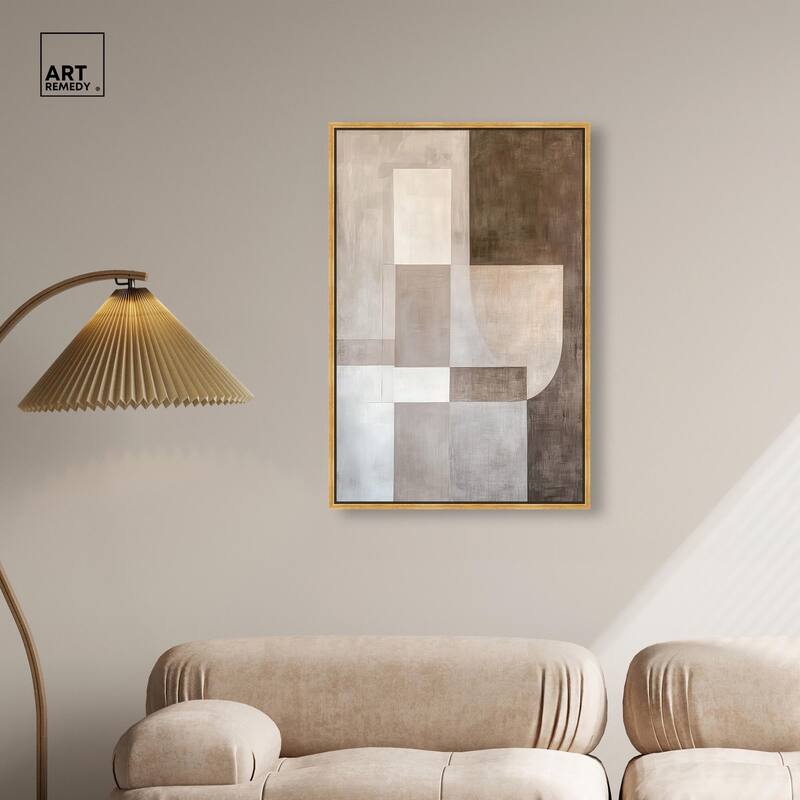 Neutral Tone Blocks I Canvas by Art Remedy