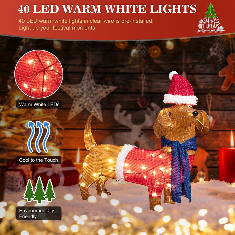 Futzca Christmas Light Holiday Reindeer & Sleigh