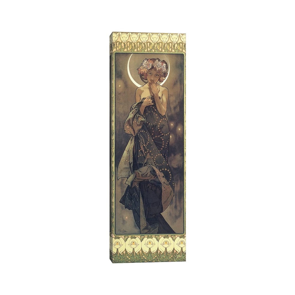 iCanvas "The Moon and the Stars: The Moon, 1902 " by Alphonse Mucha Canvas Print