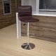 preview thumbnail 70 of 111, Modern Vinyl Stitch Back Adjustable Height Barstool - 16"W x 19"D x 35" - 44"H Brown