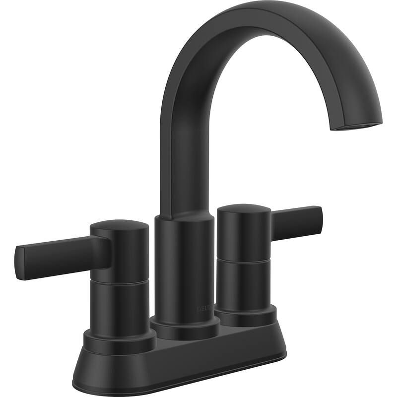 Delta 25855LF Albion 1.2 GPM Centerset Bathroom Faucet with Push - Matte Black