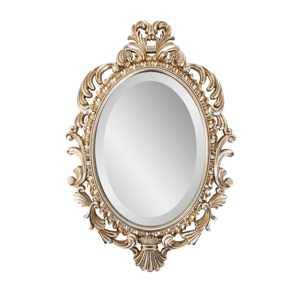 French D' Amboise Collection of Silver Petite Mirrors- Oval - 12H X 8W X 1D
