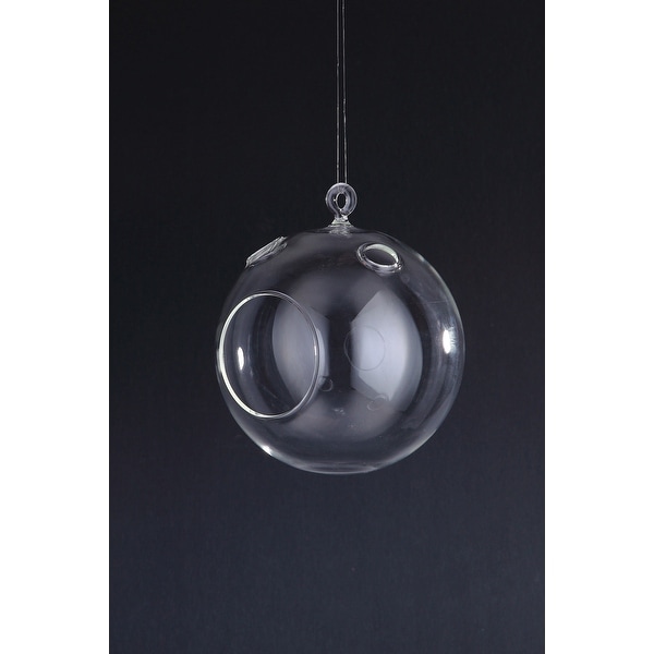 6.5" Clear Shine Solid Pendant Nest Glass Candle Holder - N/A