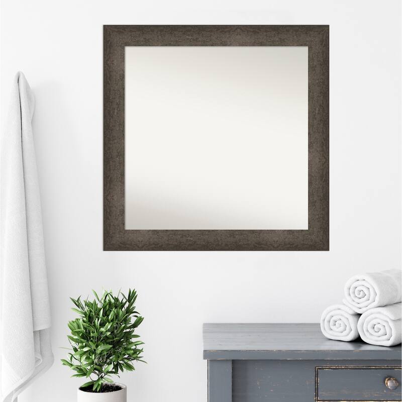 Dappled Non-Beveled Wood Framed Bathroom Vanity Wall Mirror