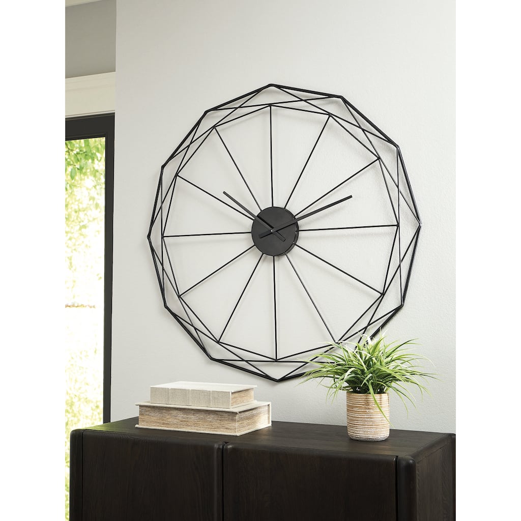 Signature Design by Ashley Arkthorne Black Wall Clock - 36" W x 0.6" D x 36" H