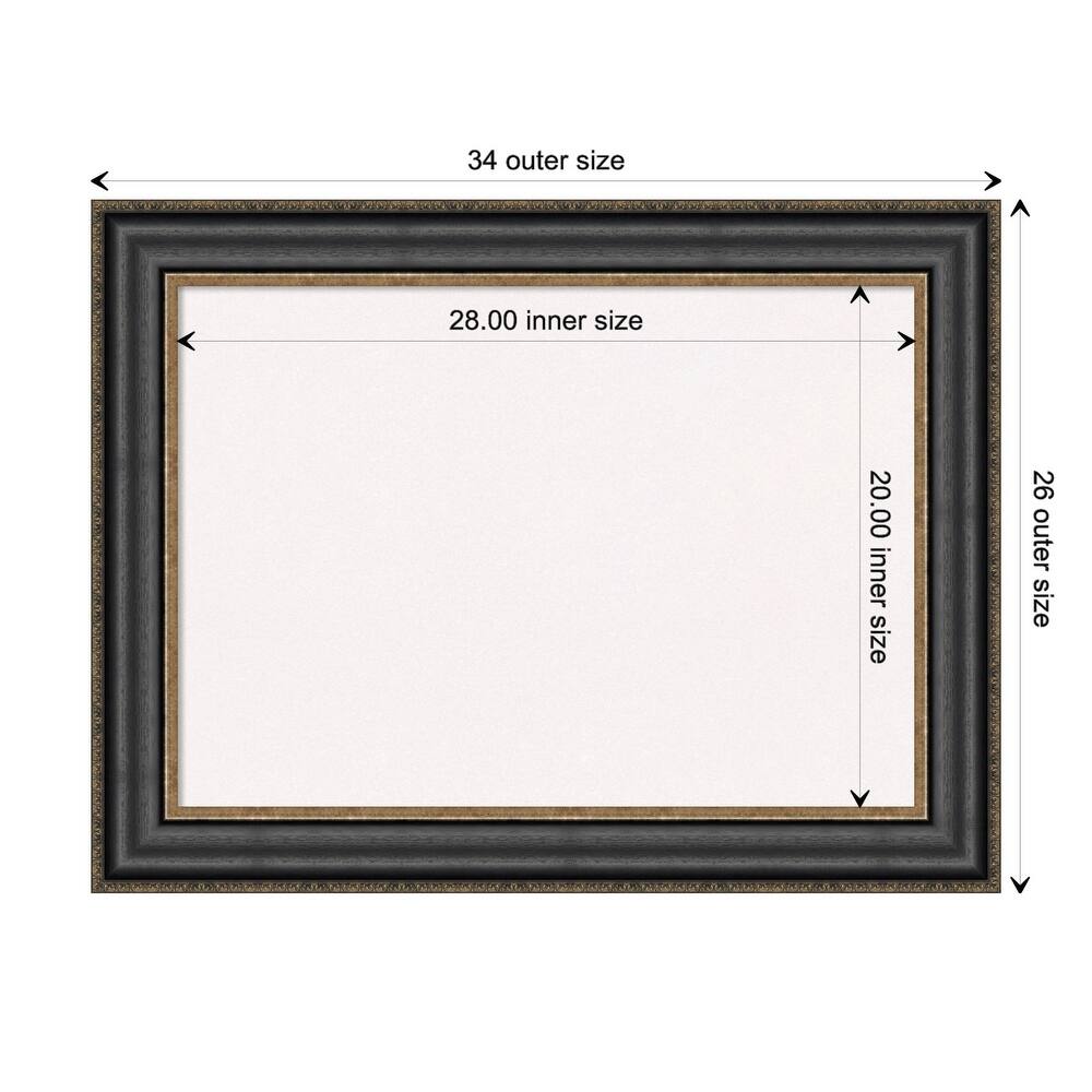 Thomas Black Bronze Framed White Corkboard Bulletin Board